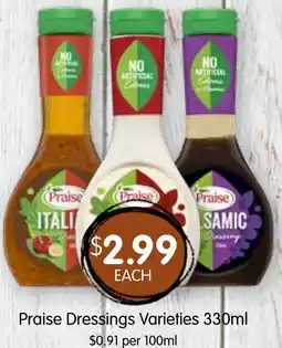 Spudshed Praise Dressings Varieties offer