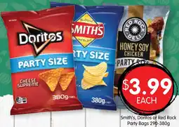 Spudshed Smith's, Doritos or Red Rock Party Bags offer