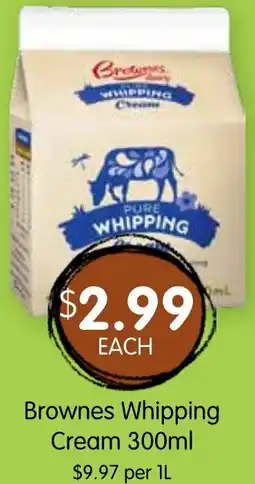 Spudshed Brownes Whipping Cream offer