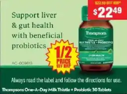 Chemist Warehouse Thompsons One-A-Day Milk Thistle + Probiotic offer