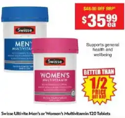 Chemist Warehouse Swisse Ultivite Men's or Women's Multivitamin offer