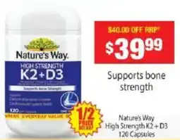 Chemist Warehouse Nature's Way High Strength K2+D3 offer
