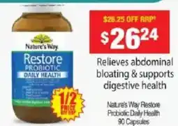 Chemist Warehouse Nature's Way Restore Probiotic Daily Health offer