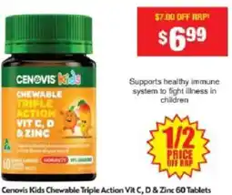 Chemist Warehouse Cenovis Kids Chewable Triple Action Vit C, D & Zinc offer