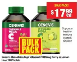 Chemist Warehouse Cenovis Chewable Mega Vitamin C Berry or Lemon Lime offer