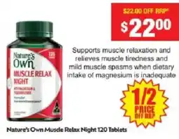 Chemist Warehouse Nature's Own Muscle Relax Night offer