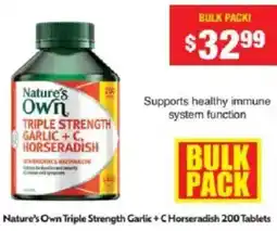 Chemist Warehouse Nature's Own Triple Strength Garlic + CHorseradish offer