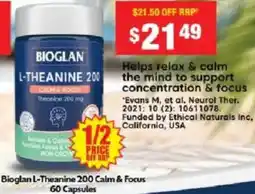 Chemist Warehouse Bioglan L-Theanine 200 Calm & Focus offer