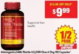 Chemist Warehouse Microgenics Milk Thistle 45,000 One A Day offer