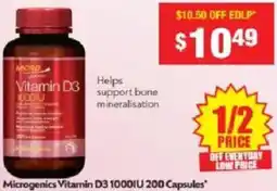 Chemist Warehouse Microgenics Vitamin D3 1000IU offer