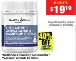 Chemist Warehouse Healthy Care L-Theanine + Ashwagandha + Magnesium Glycinate offer