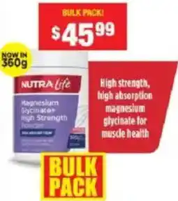 Chemist Warehouse NUTRA Life Magnesium Glycinate High Strength offer