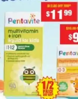 Chemist Warehouse Pentavite multivitamin +iron liquid for kids offer