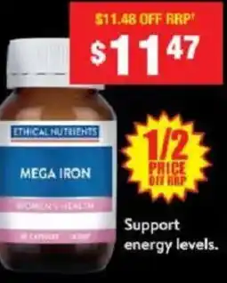 Chemist Warehouse Ethical nutrients mega iron offer
