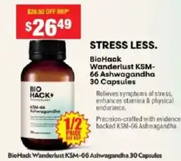 Chemist Warehouse BioHack Wanderlust KSM- 66 Ashwagandha offer