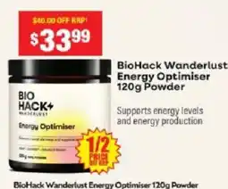 Chemist Warehouse BioHack Wanderlust Energy Optimiser Powder offer