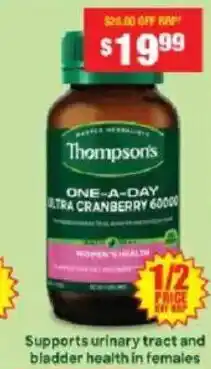 Chemist Warehouse Thompson's one-a-day ultra cranberry 60000 offer