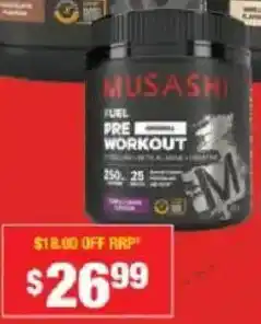 Chemist Warehouse Musashi fuel pre workout offer