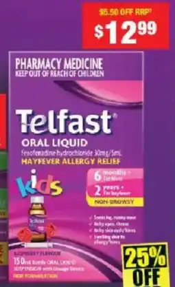 Chemist Warehouse Telfast oral liquid offer