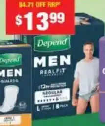 Chemist Warehouse Depend MEN Real Fit Underwear offer