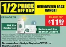 Chemist Warehouse DermaVeen Face Ultralight Day Lotion SPF 50+ or Night Cream offer