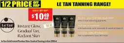 Chemist Warehouse Le Tan Gold Instant Flawless Glow Gradual Tanning Lotion offer