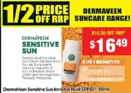 Chemist Warehouse DermaVeen Sensitive Sun Invisible Fluid SPF50+ offer
