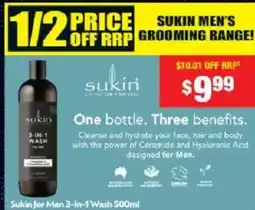 Chemist Warehouse Sukin for Men 3-In-1 Wash offer