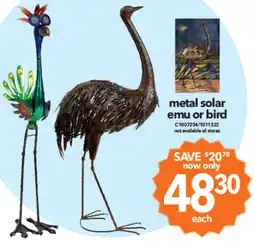 Cheap as Chips Metal solar emu or bird offer