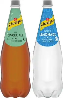 IGA Schweppes Mixers, Soft Drinks or Natural Mineral Water 1.1 Litre Selected Varieties offer