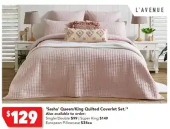 Harvey Norman 'Sasha' Queen/King Quilted Coverlet offer