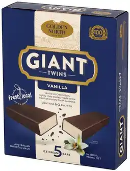 IGA Golden North Ice Cream Giant Twins Vanilla offer