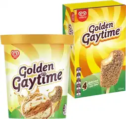IGA Streets Golden Gaytime Ice Cream Sticks 4 Pack or Tub 1 Litre Selected Varieties offer