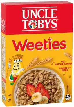 IGA Uncle Tobys Weeties Cereal offer