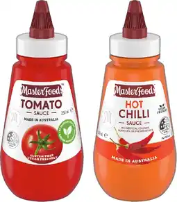 IGA MasterFoods Tomato, Hot Chilli or Barbecue Squeezy Sauce 250mL offer