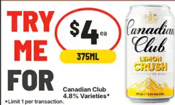 IGA Canadian club 4.8% varieties* offer