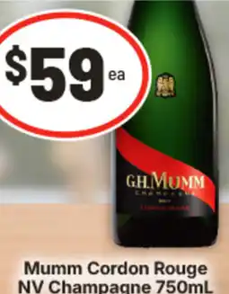 IGA Mumm cordon rouge nv champagne 750ml offer