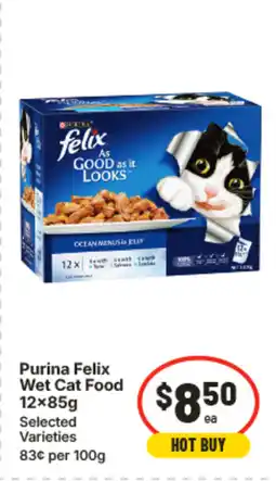 IGA Purina felix wet cat food 12x85g offer
