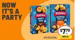 IGA Patties Classic Sausage Rolls or Party Pies 12 Pack offer
