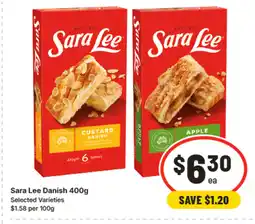 IGA Sara lee danish 400g offer
