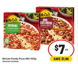 IGA Mccain family pizza 490-500g offer