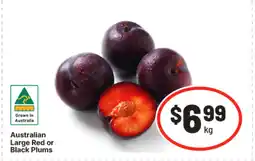 IGA Australia large red or black plums offer