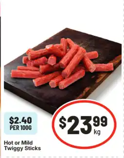 IGA Hot or mild twiggy sticks offer