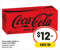 IGA Coca-Cola, Sprite or Fanta 10x375mL offer