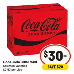 IGA Coca-cola 30x375ml offer