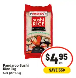 IGA Pandaroo sushi rice 1kg offer