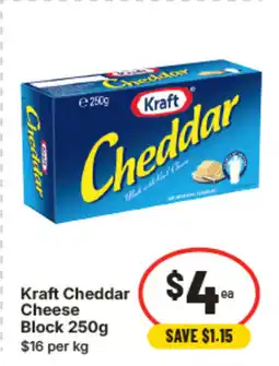 IGA Kraft cheddar cheese block 250g offer