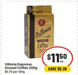 IGA Vittoria espresso ground coffee 200g offer