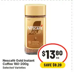 IGA Nescafé gold instant coffee 180-200g offer