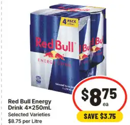 IGA Red bull energy drink 4×250ml offer